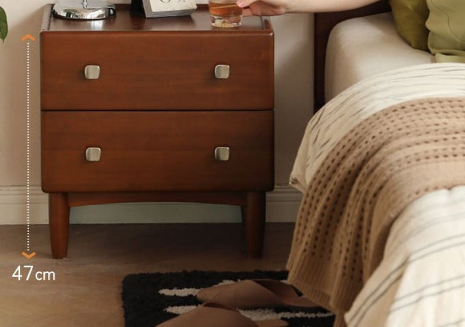 Poplar, Birch Solid Wood Retro Style Nightstand