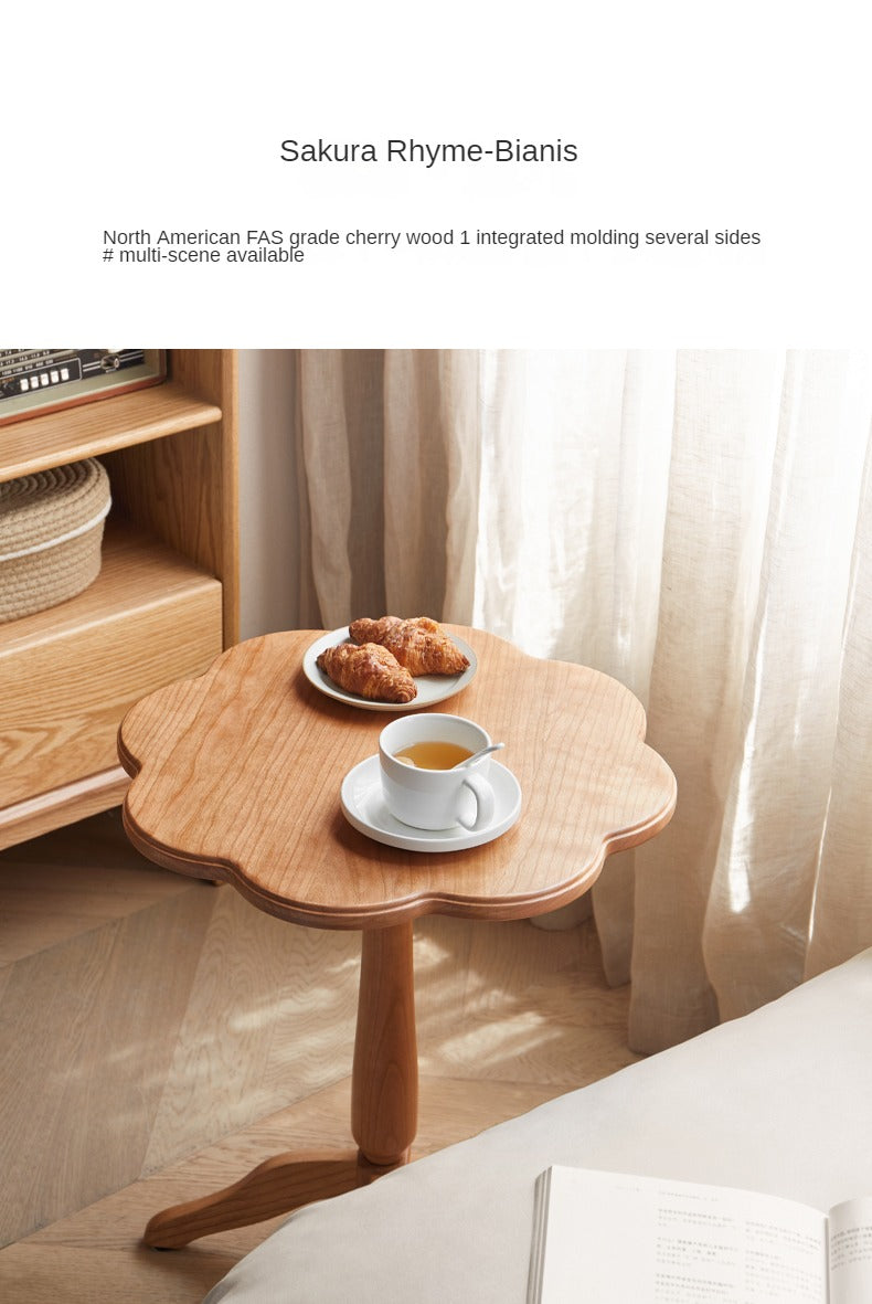 Cherry Solid Wood Retro Side Table