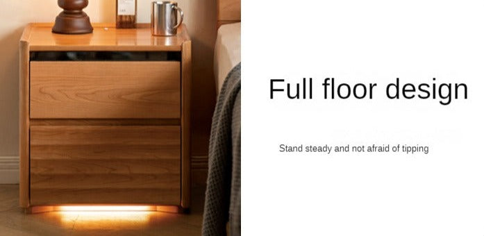 Cherry Wood Nightstand Lighted.