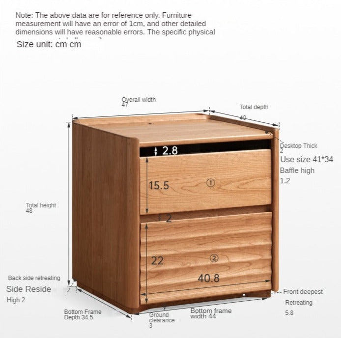 Cherry Wood Nightstand Lighted.