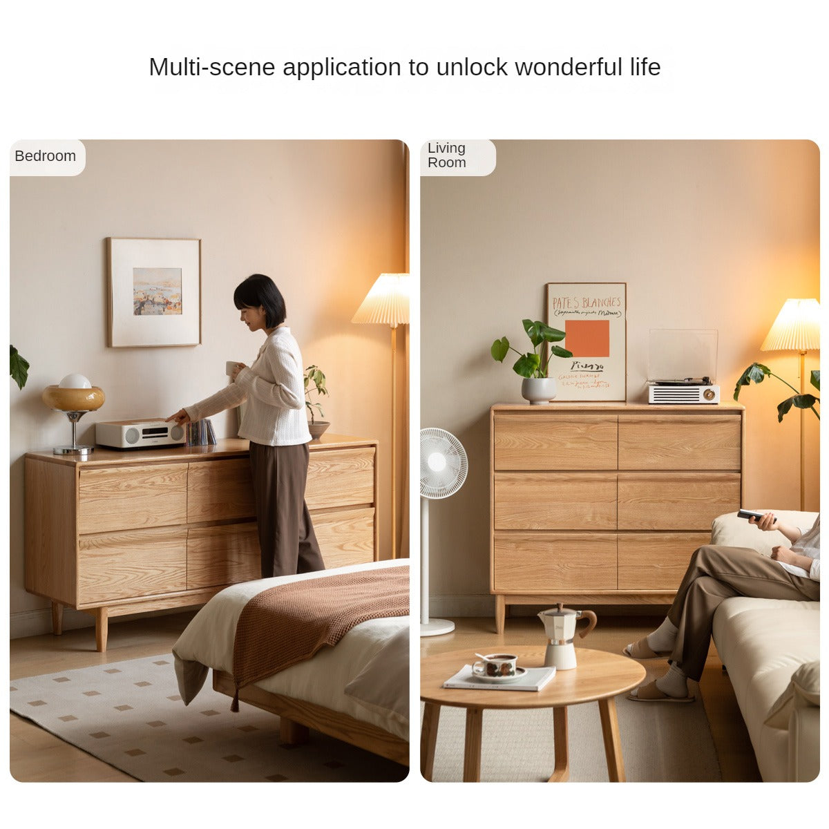 Ash, Oak Solid Wood Cabinet