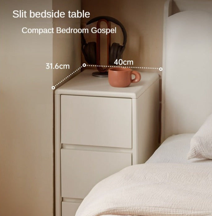 Solid Rubberwood White Drawer Storage Cabinet