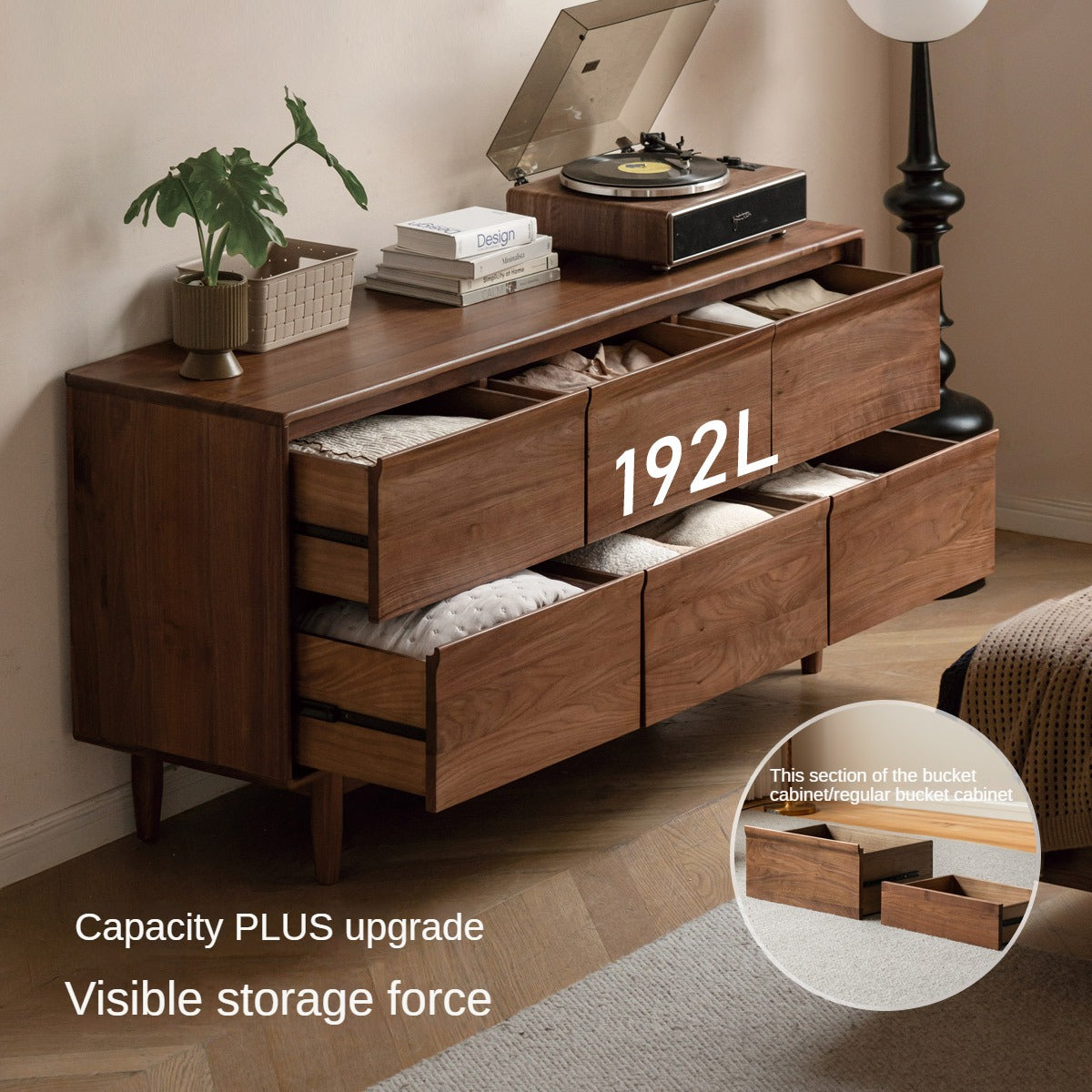 Black Walnut, Sandalwood Solid Wood Dresser