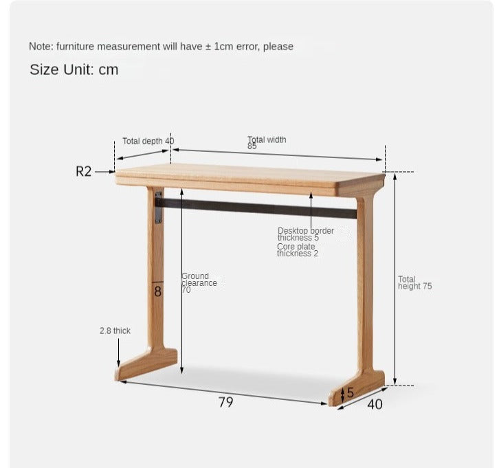 Oak, Cherry Solid Wood Desk Bookshelf Integrated Study Table