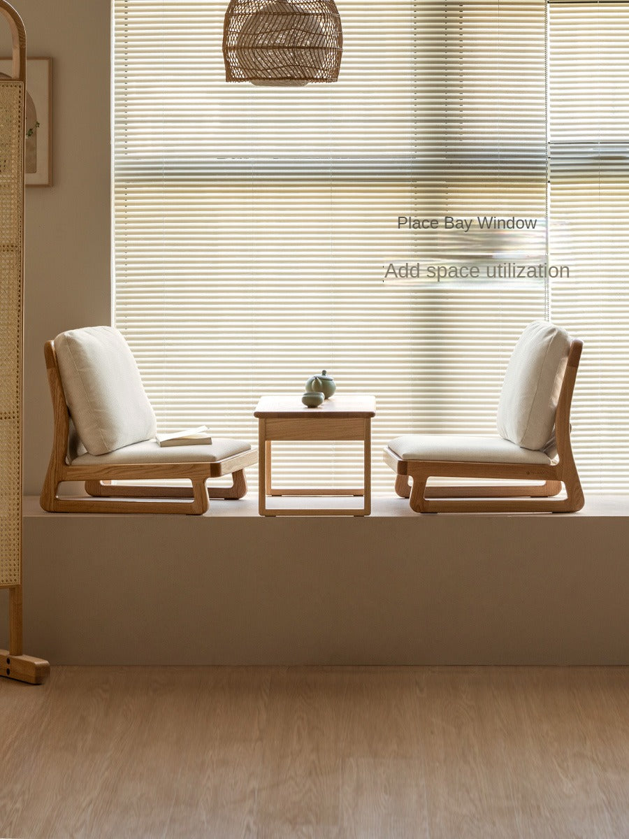 Oak Solid Wood Tatami Tea Chair Low Back