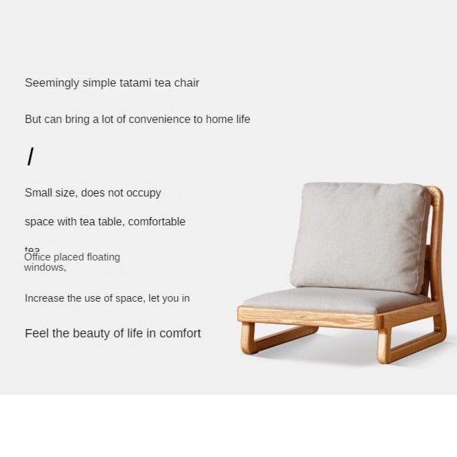 Oak Solid Wood Tatami Tea Chair Low Back