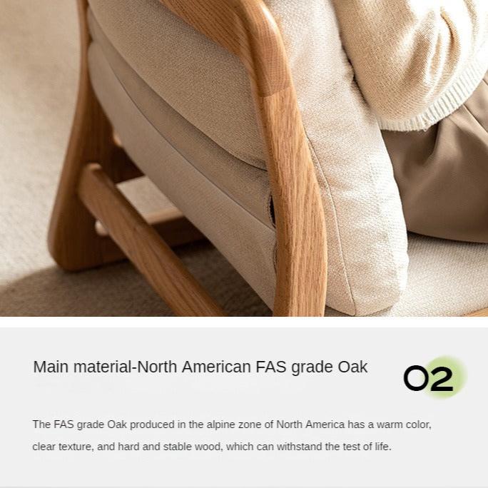 Oak Solid Wood Tatami Tea Chair Low Back