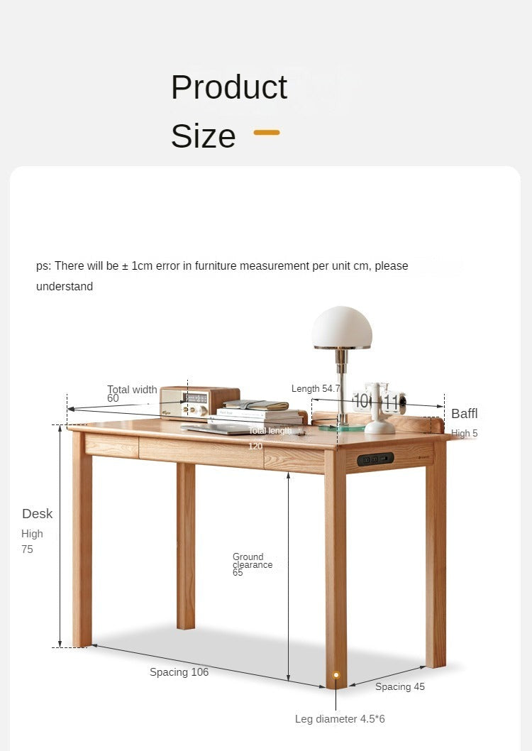 Oak, Beech Solid Wood Office Desk