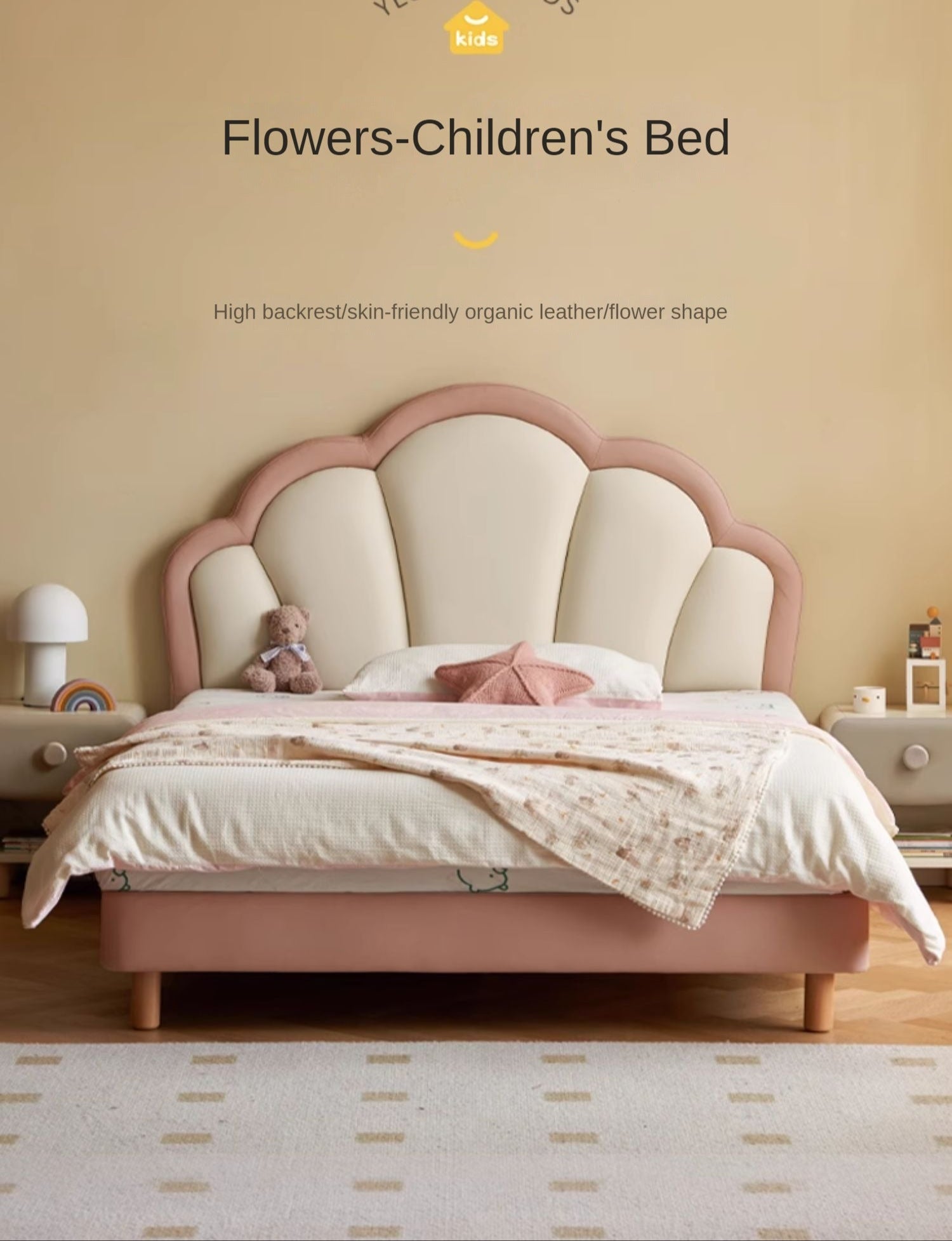 Organic Leather kid's Bed princess bed<