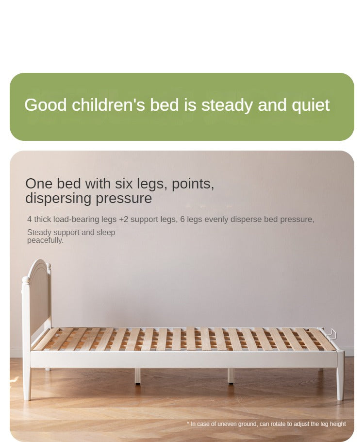 Rubber Wood Children's Bed American Cream Style.