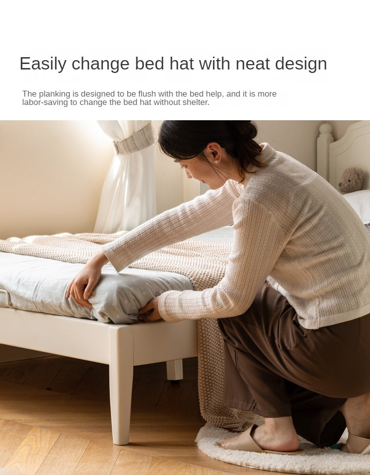 Rubber Wood Children's Bed American Cream Style.