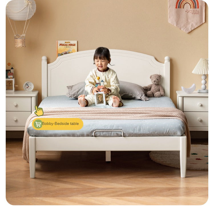 Rubber Wood Children's Bed American Cream Style.