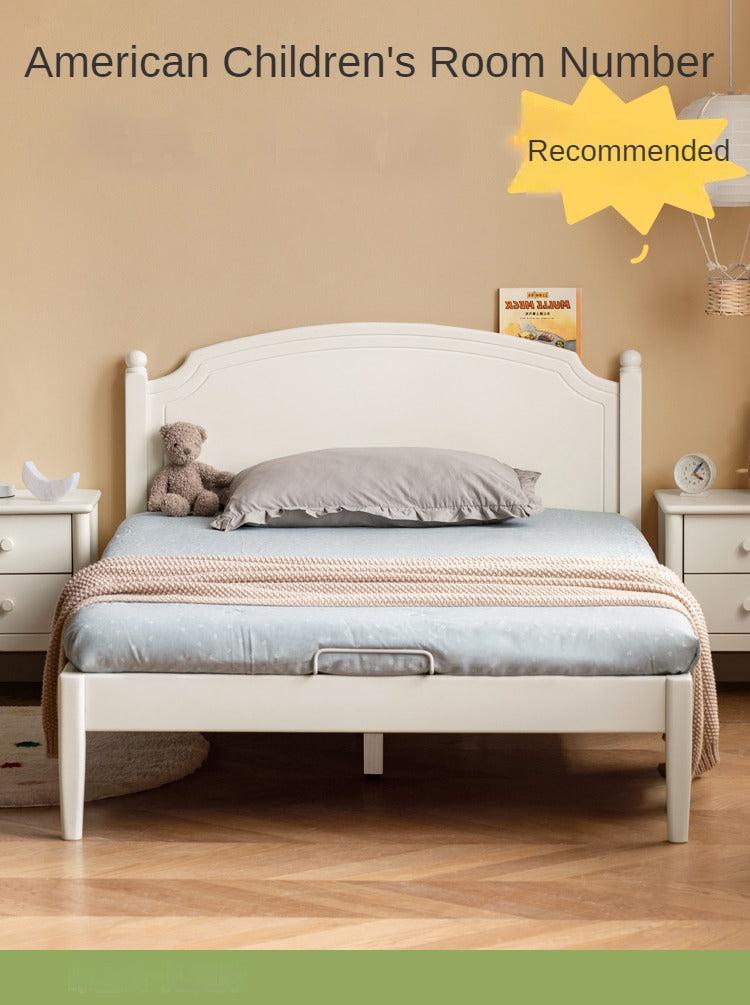 Rubber Wood Children's Bed American Cream Style.