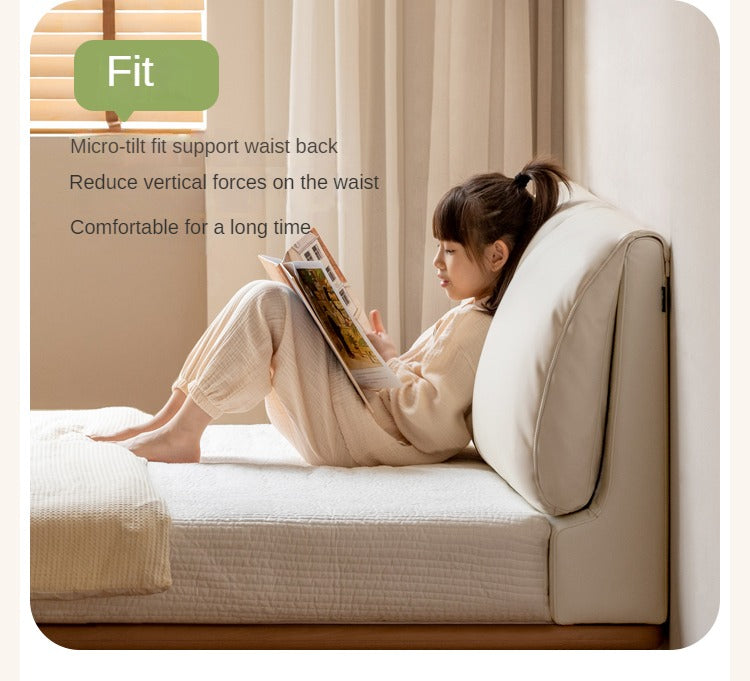 Beech Solid Wood Children's Bed with organic leather.