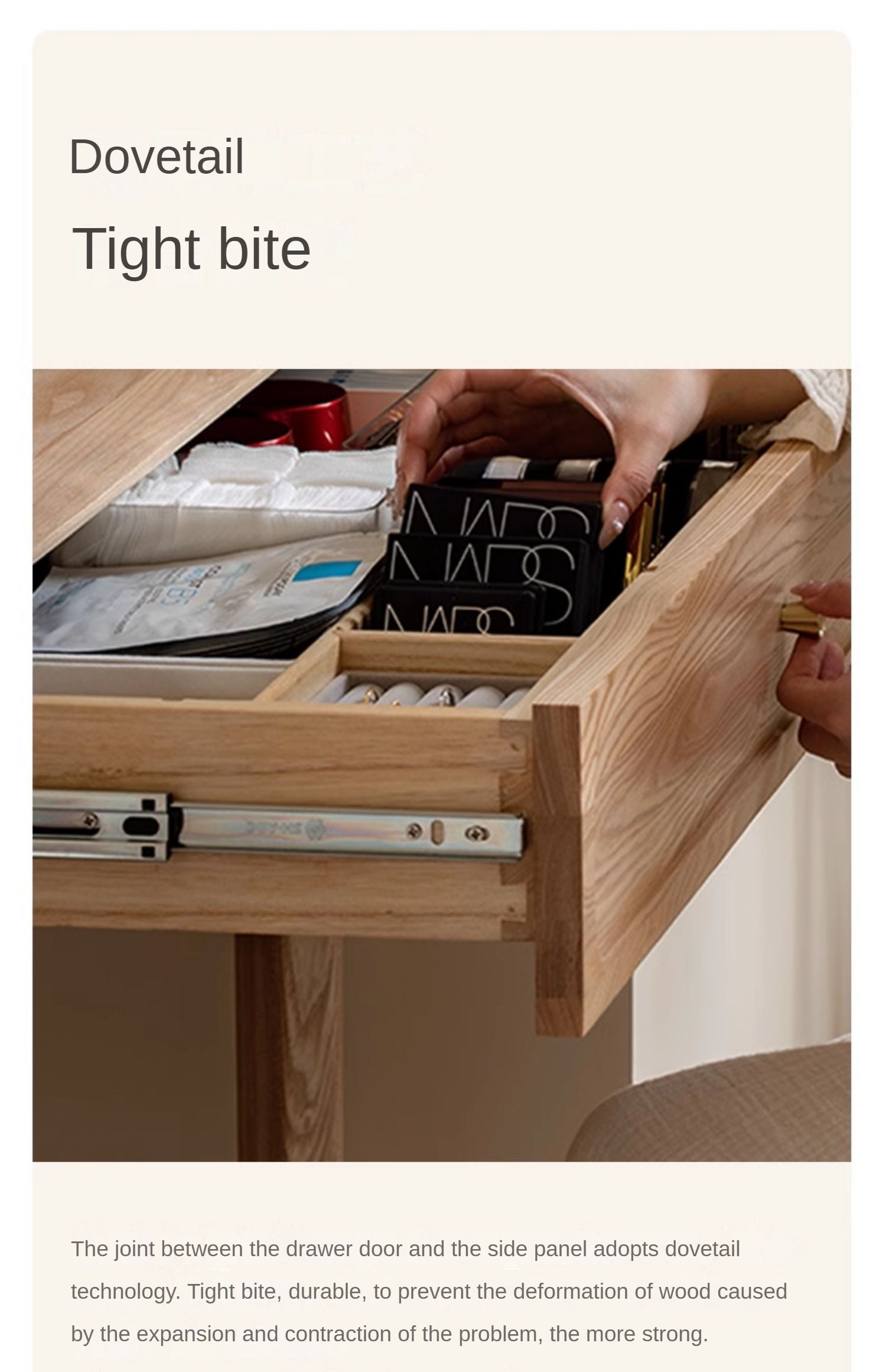 Ash, Oak Solid Wood Vanity Table.