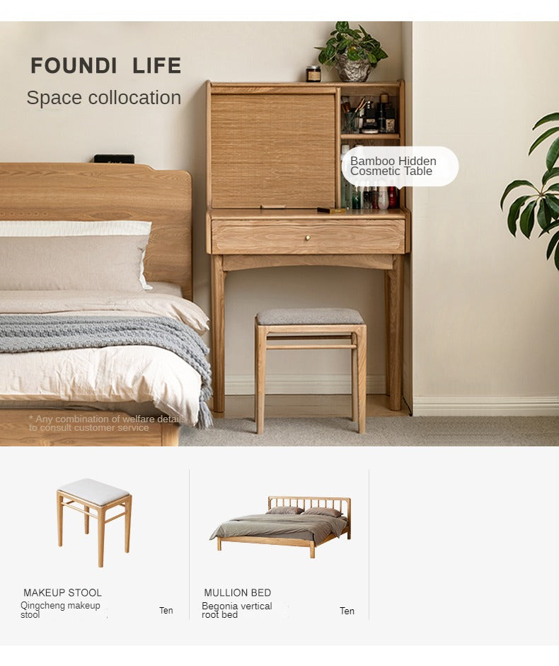 Ash, Oak Solid Wood Vanity Table.