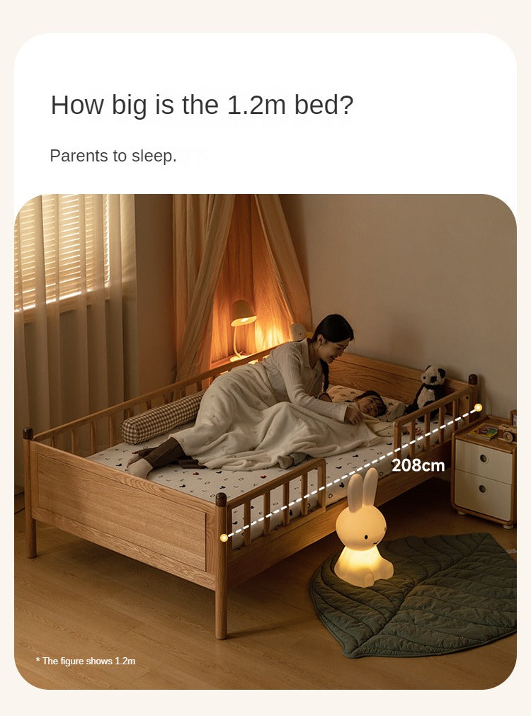 Beech, Oak Solid Wood Children's Bed Widened Guardrail<