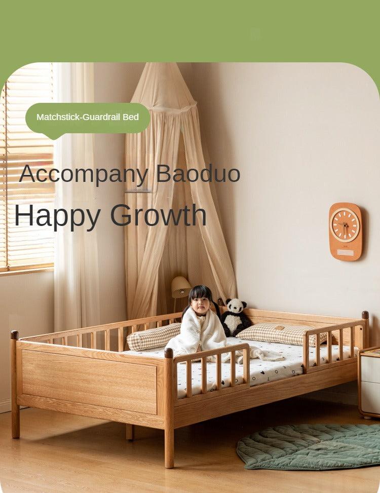 Beech, Oak Solid Wood Children's Bed Widened Guardrail<