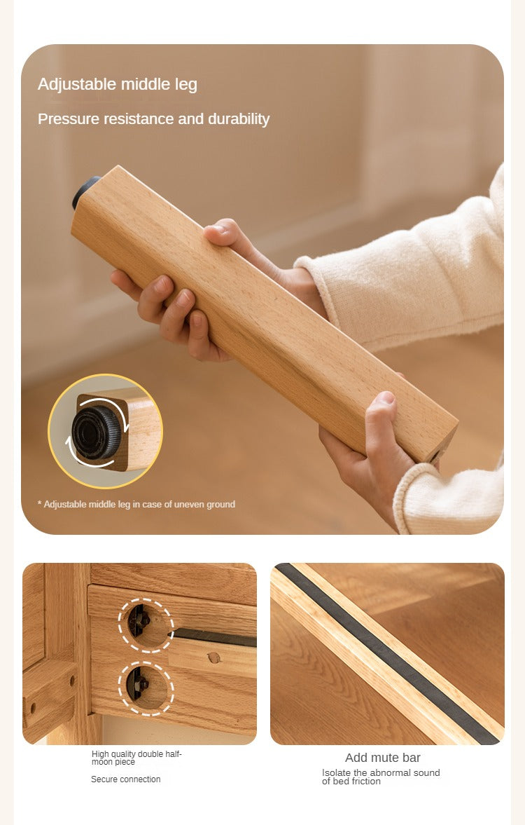 Beech, Oak Solid Wood Children's Bed Widened Guardrail<