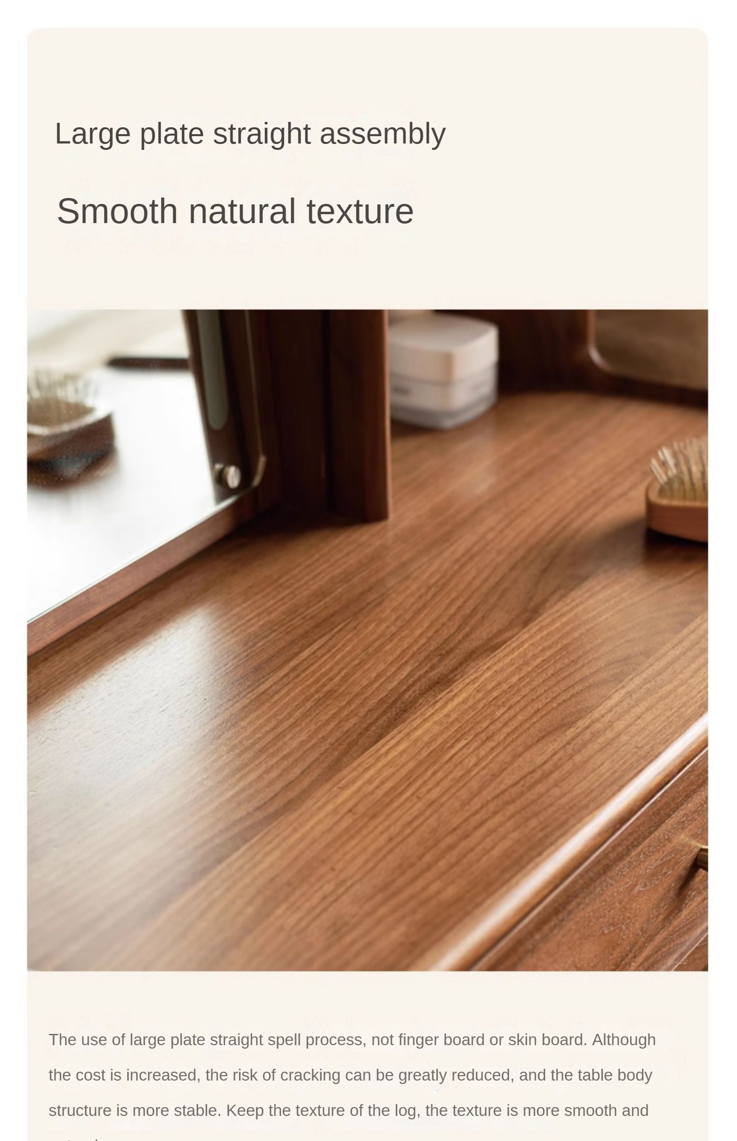 Ash, Oak, Black Walnut Solid Wood Dressing Table.