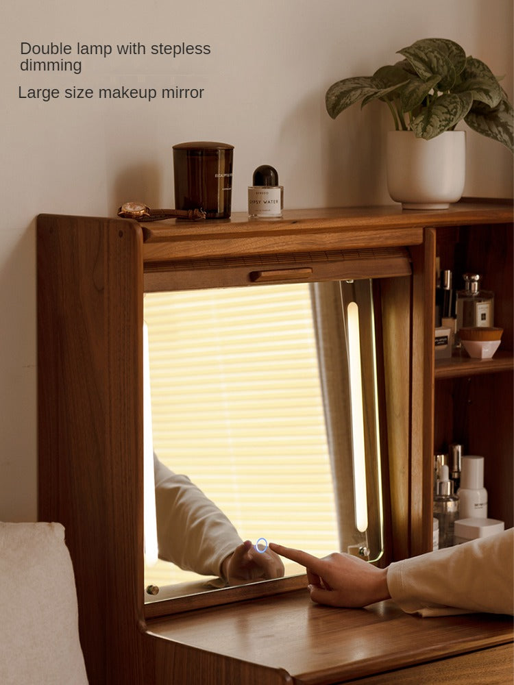 Ash, Oak, Black Walnut Solid Wood Vanity Table.