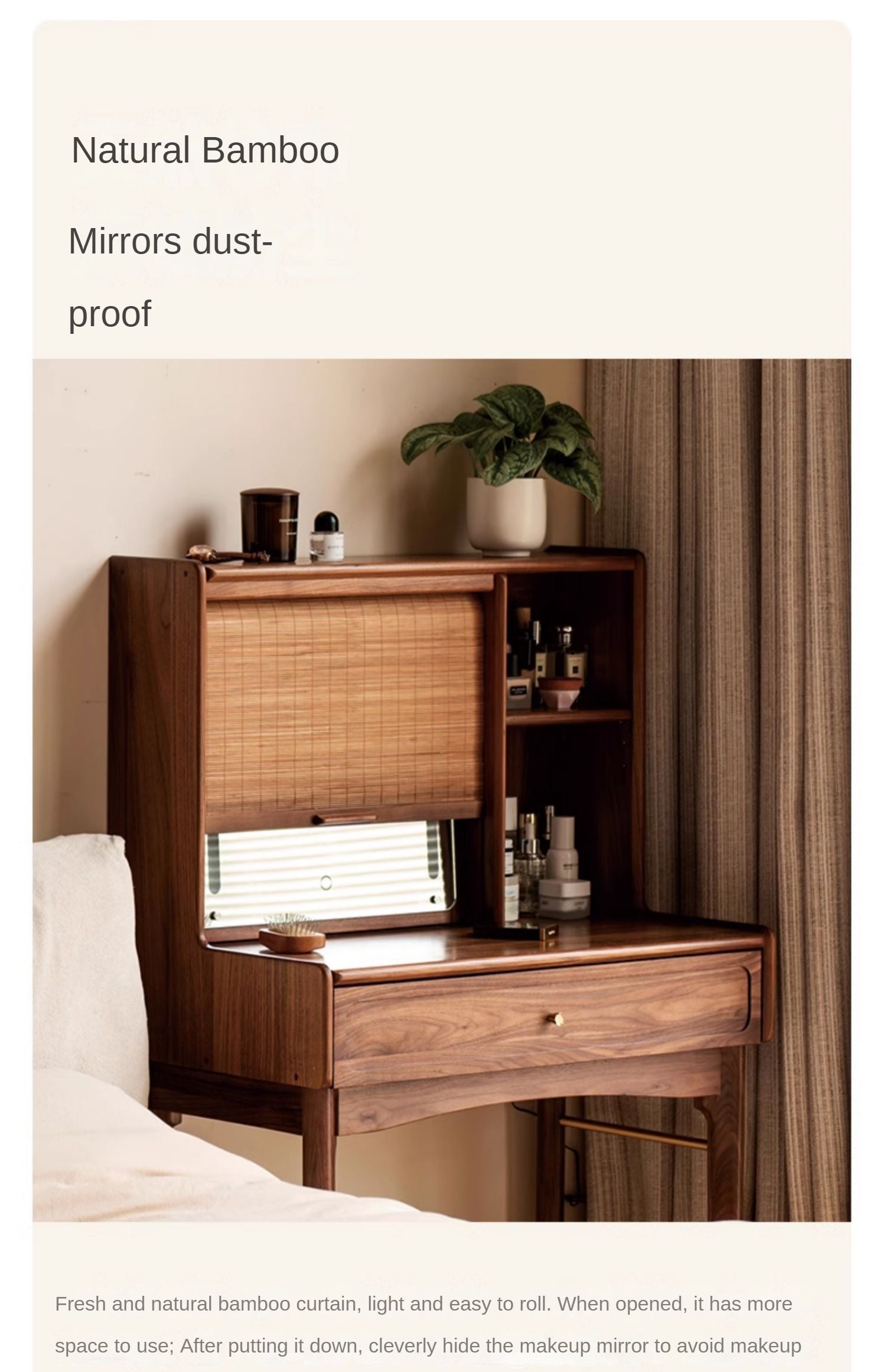 Ash, Oak, Black Walnut Solid Wood Dressing Table.