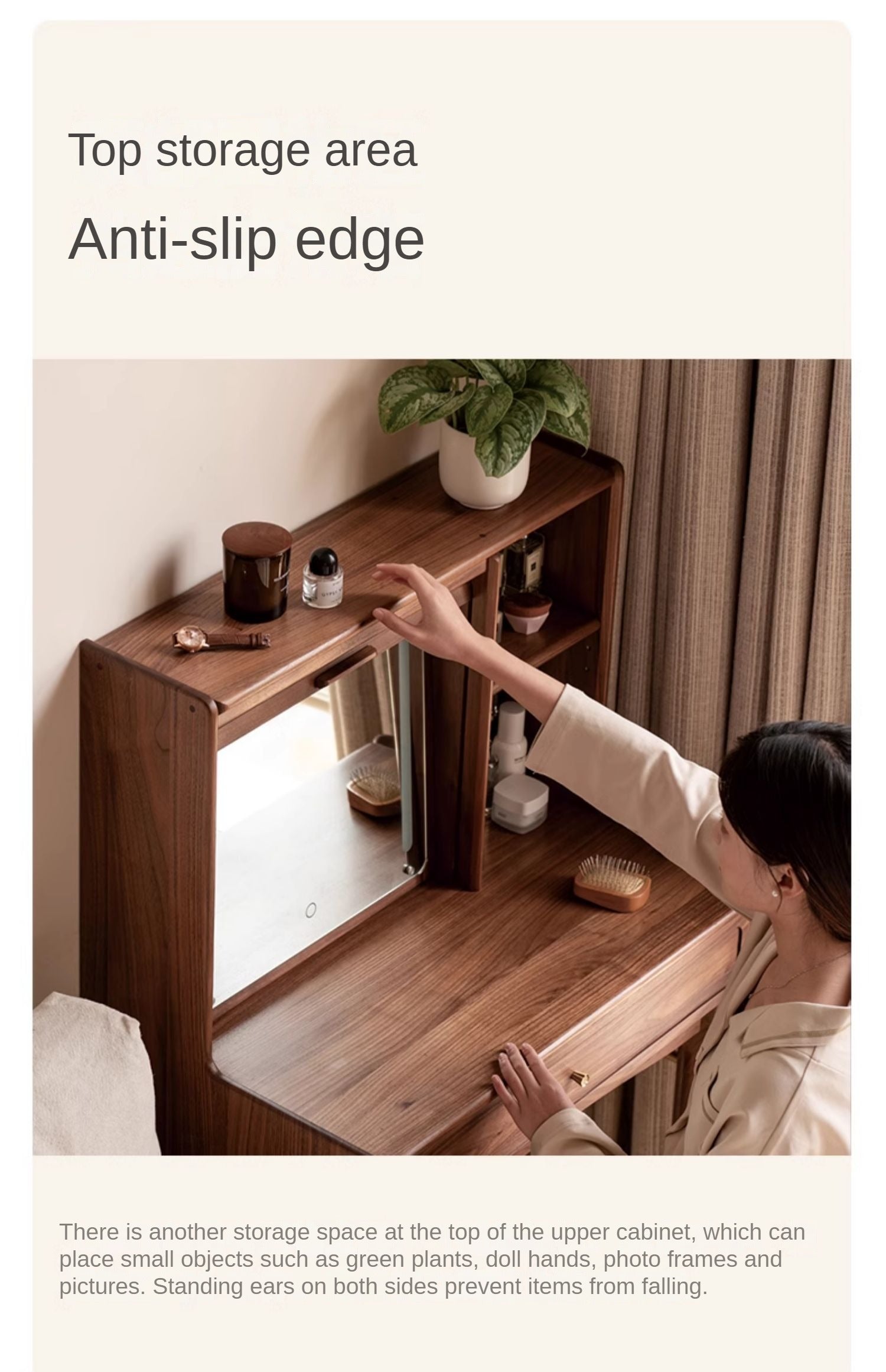 Ash, Oak, Black Walnut Solid Wood Vanity Table.