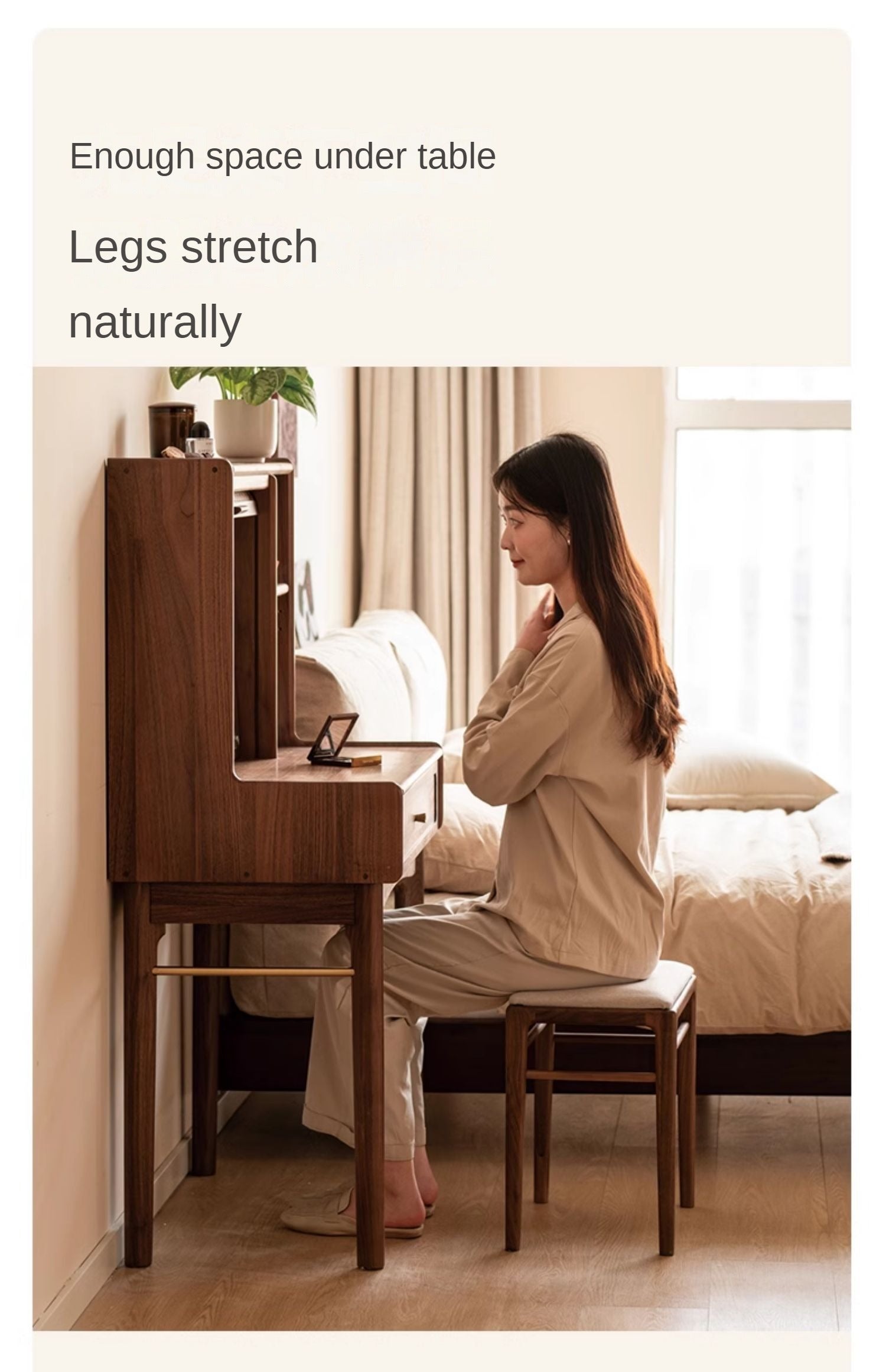 Ash, Oak, Black Walnut Solid Wood Dressing Table.