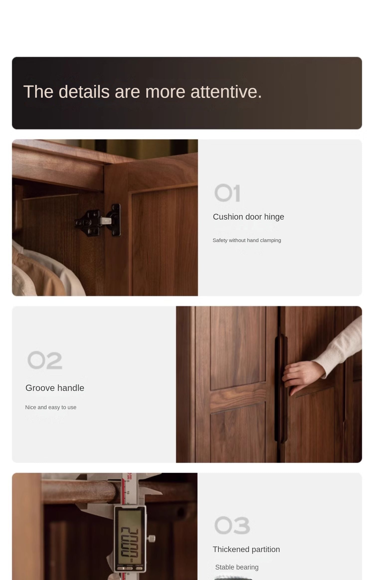 Black Walnut Solid Wood Wardrobe.