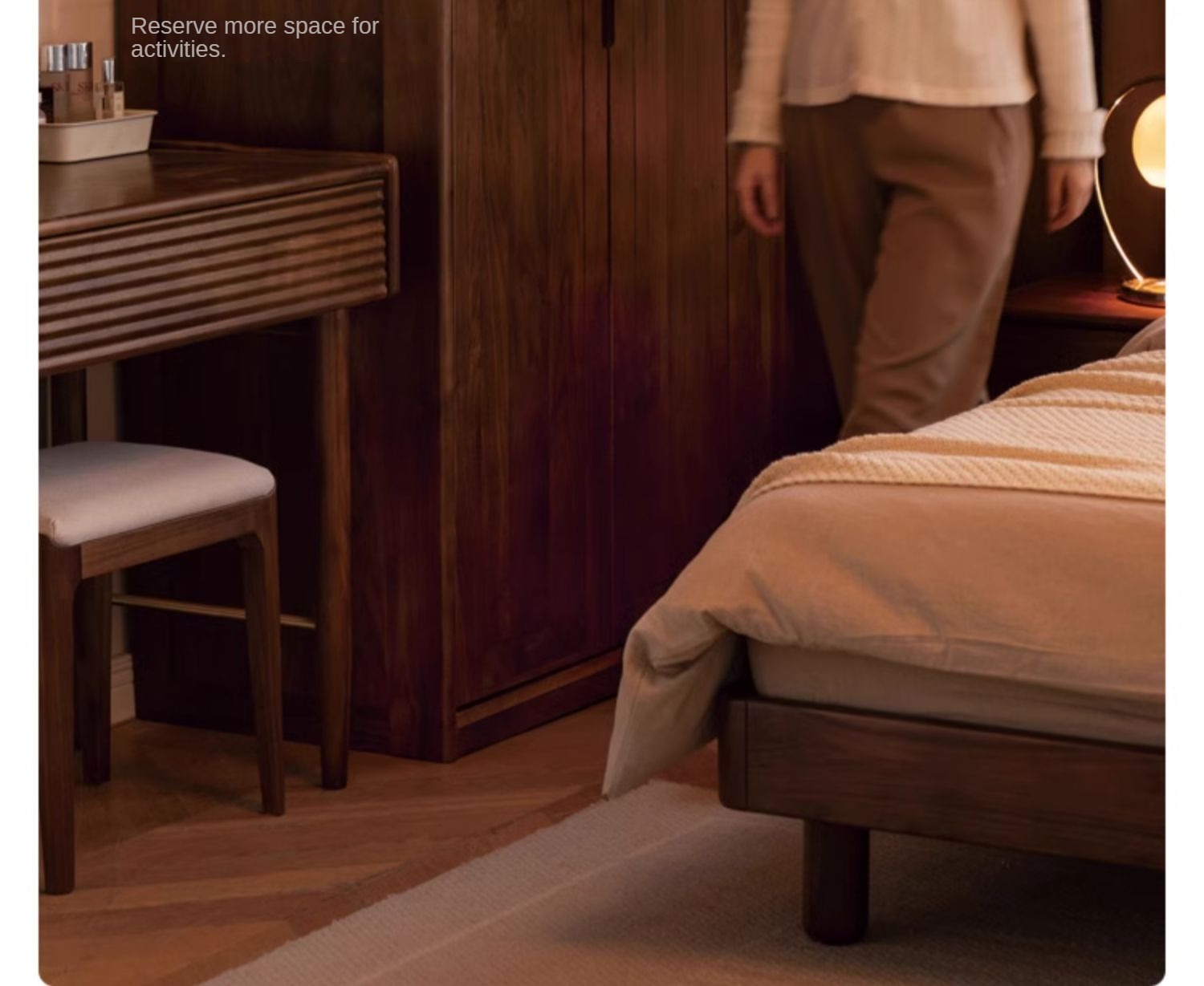 Black Walnut Solid Wood Wardrobe.