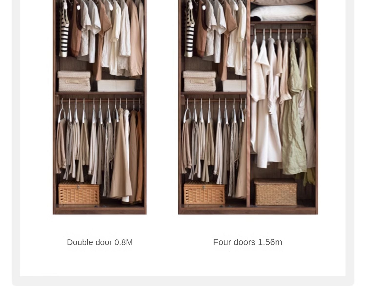 Black Walnut Solid Wood Wardrobe.