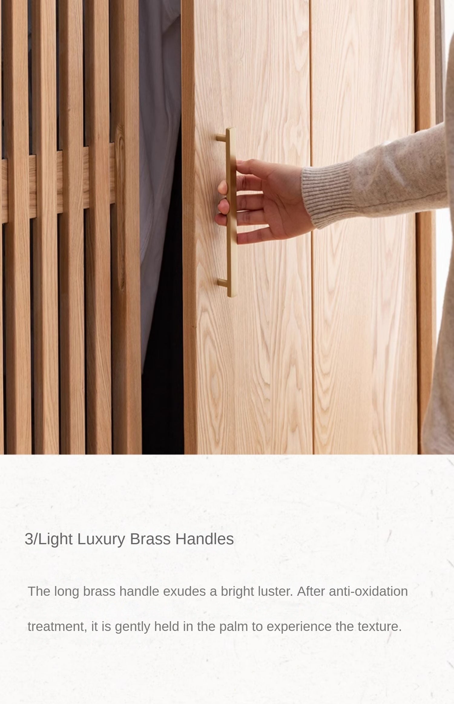 Ash Solid Wood Modern Wardrobe.
