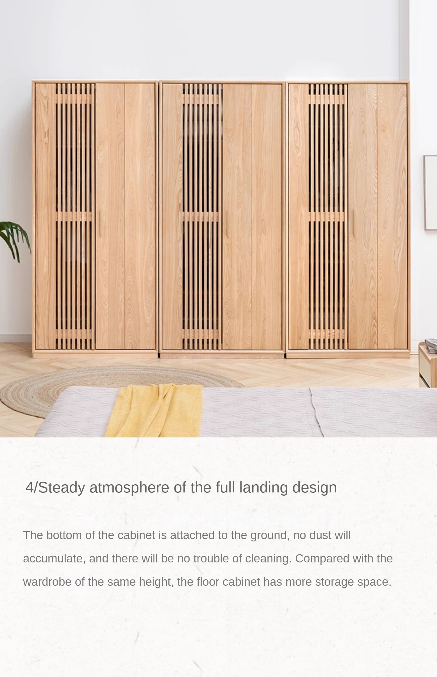 Ash Solid Wood Modern Wardrobe.