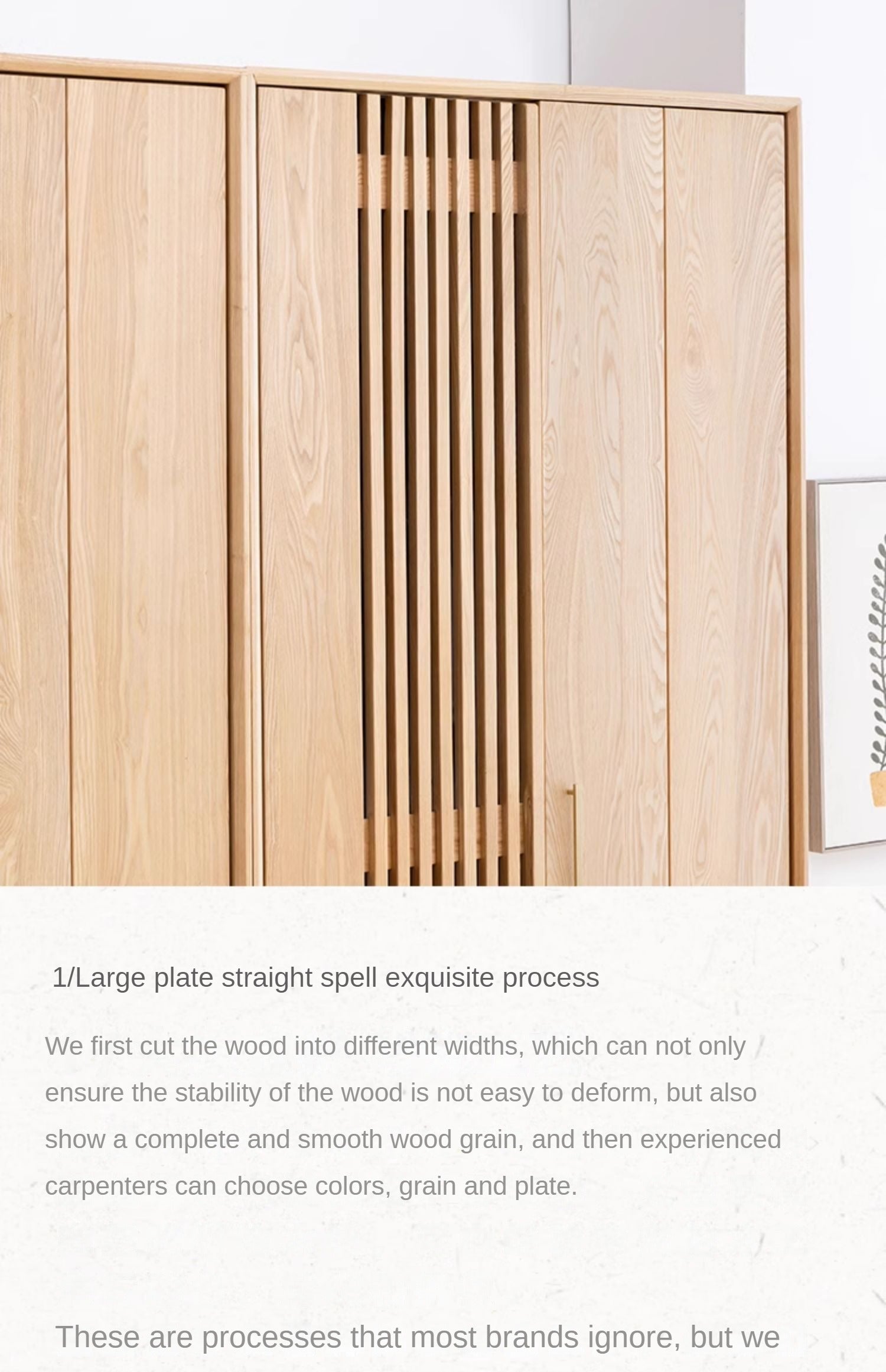 Ash Solid Wood Modern Wardrobe.