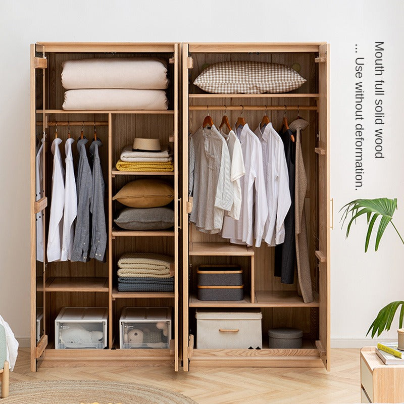 Ash Solid Wood Modern Wardrobe.