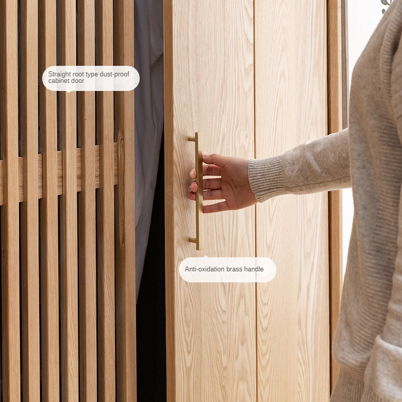 Ash Solid Wood Modern Wardrobe.
