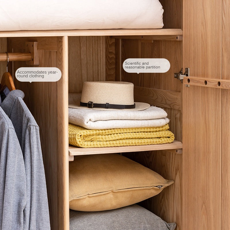 Ash Solid Wood Modern Wardrobe.