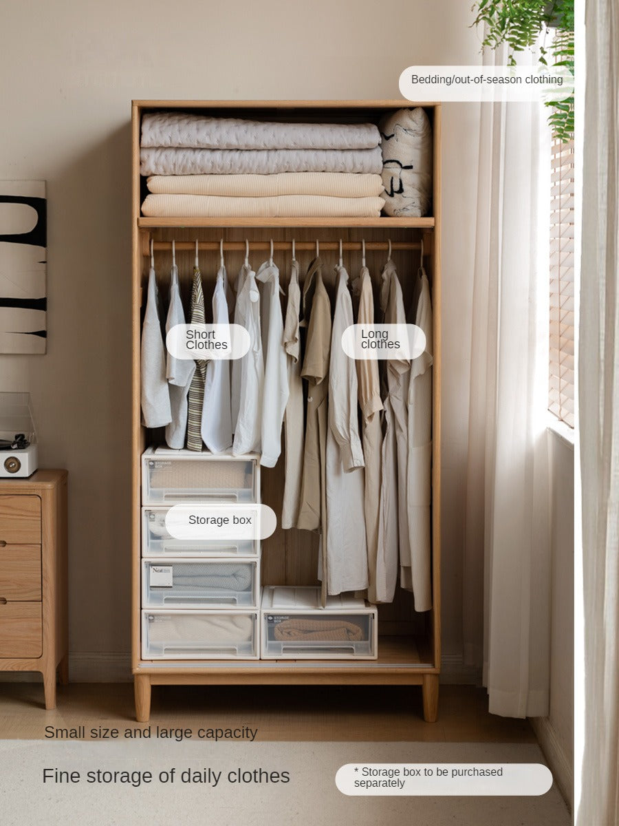 Oak Solid Wood Sliding Door Wardrobe.