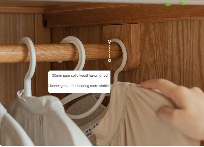 Oak Solid Wood Sliding Door Wardrobe.