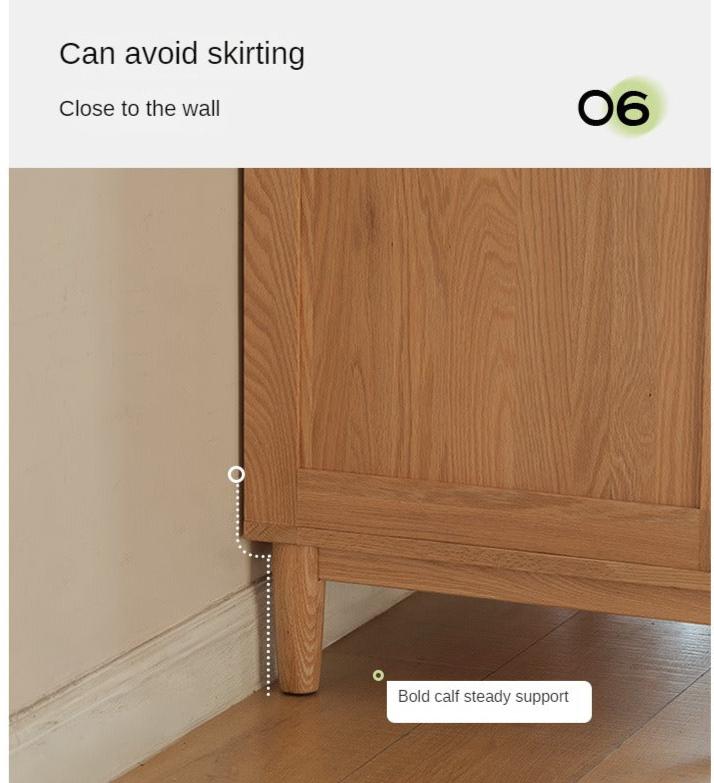 Oak Solid Wood Sliding Door Wardrobe.