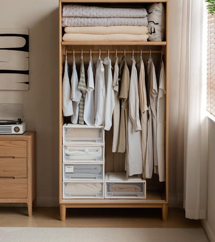 Oak Solid Wood Sliding Door Wardrobe.