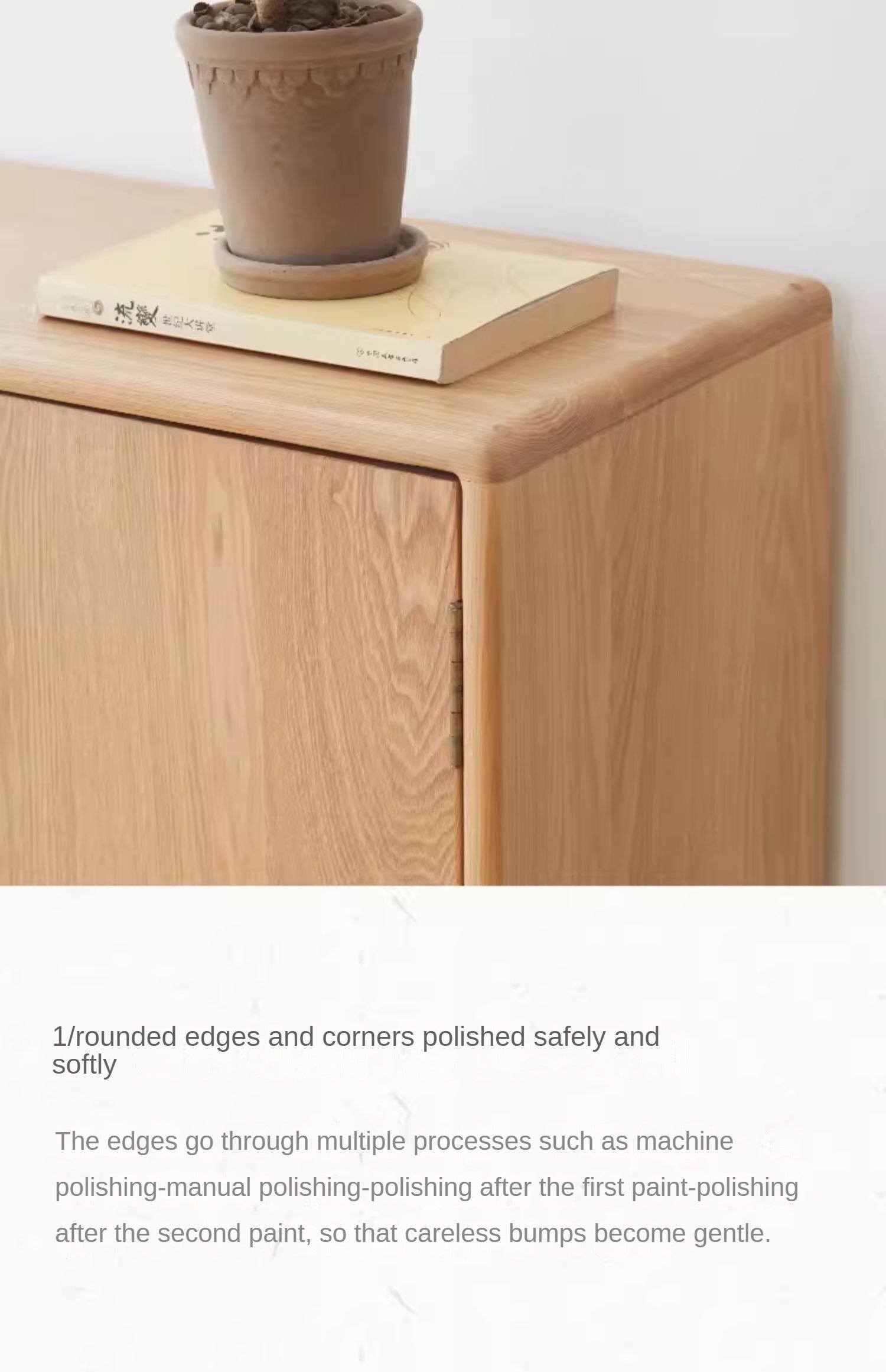 Ash Solid Wood Storage Shoe Cabinet