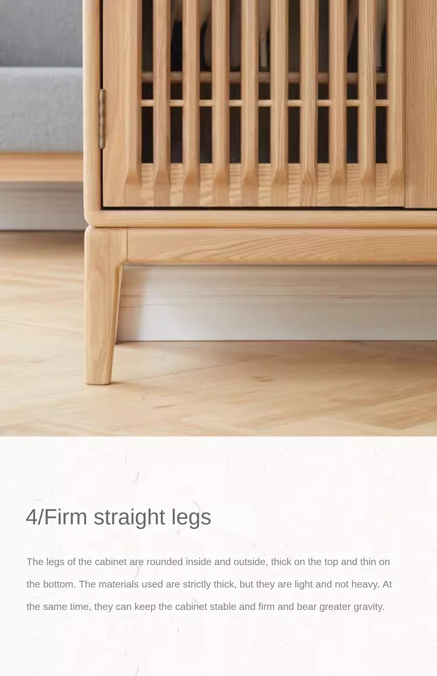 Ash Solid Wood Storage Shoe Cabinet