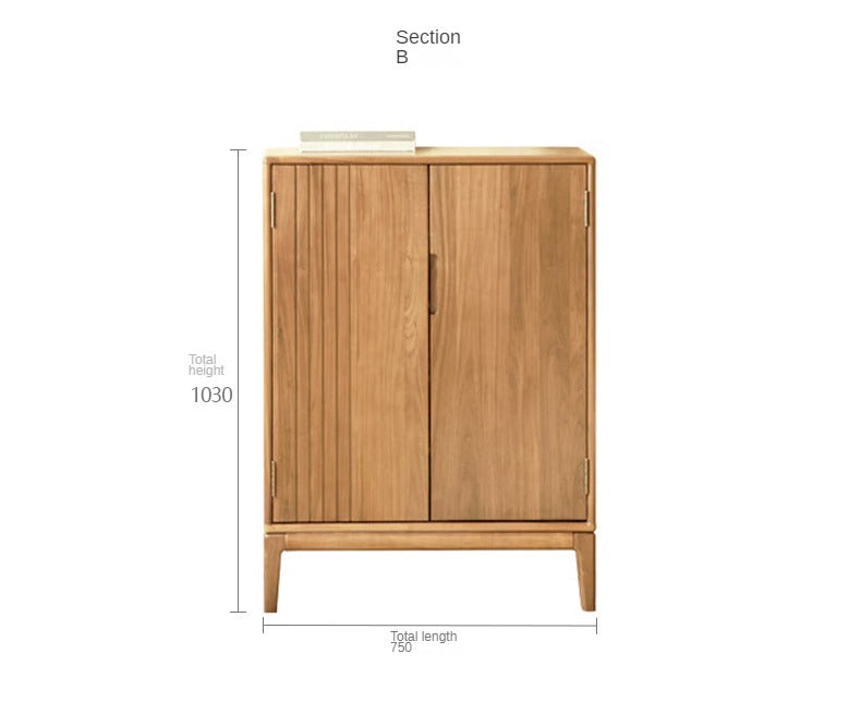 Ash Solid Wood Storage Shoe Cabinet