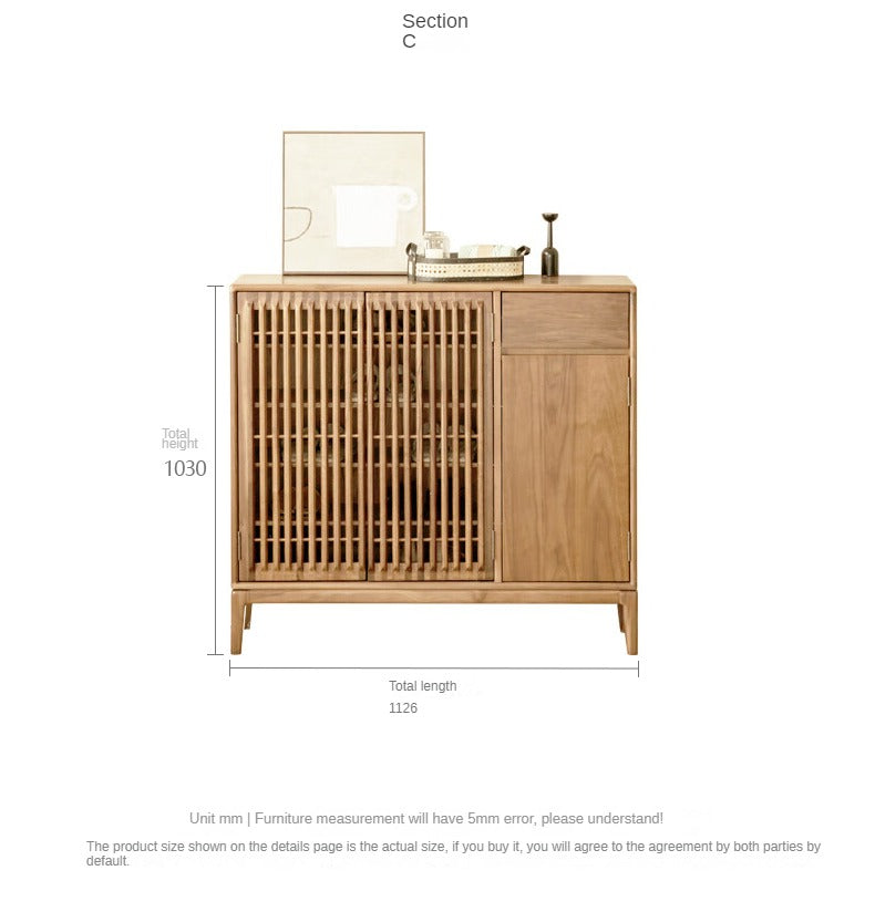 Ash Solid Wood Storage Shoe Cabinet
