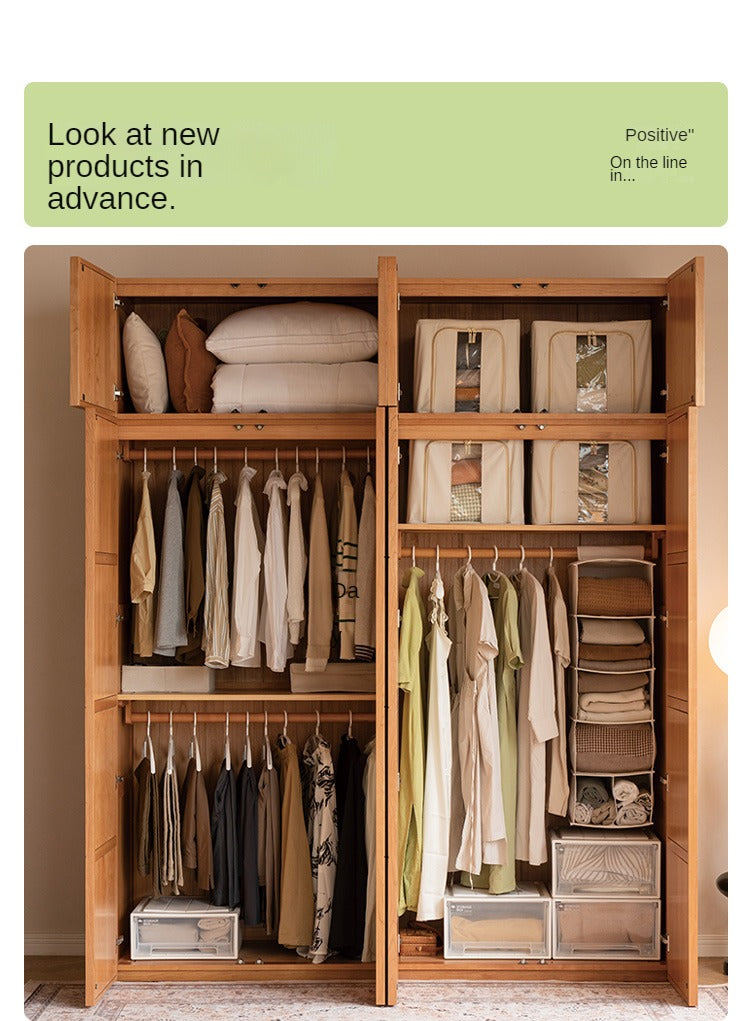 Cherry Wood Wardrobe Retro Style Skeleton Line.