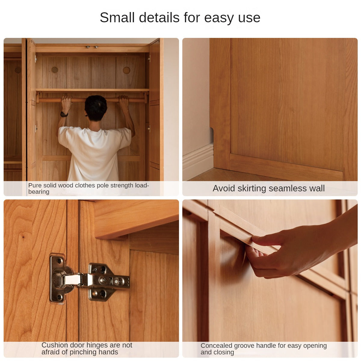 Cherry Wood Wardrobe Retro Style Skeleton Line.