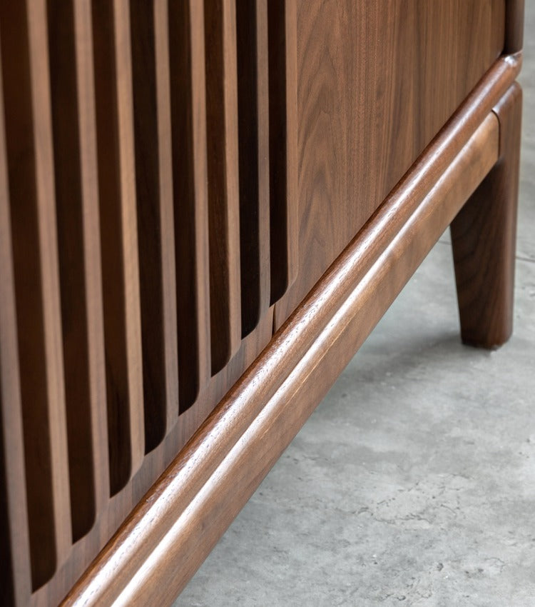 Black Walnut, Ash Two-Door Shoe Cabinet Entrance