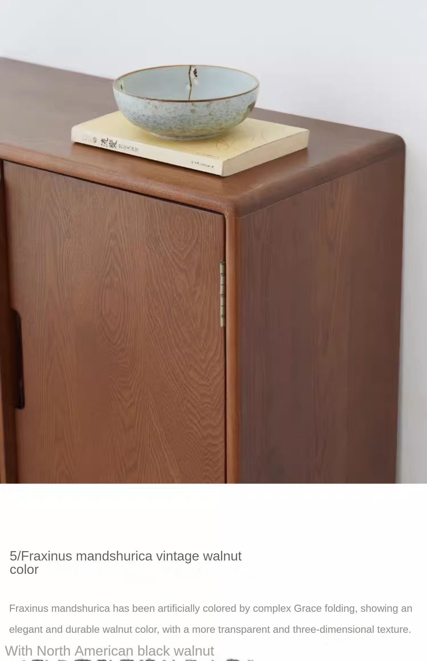Black Walnut, Ash Two-Door Shoe Cabinet Entrance