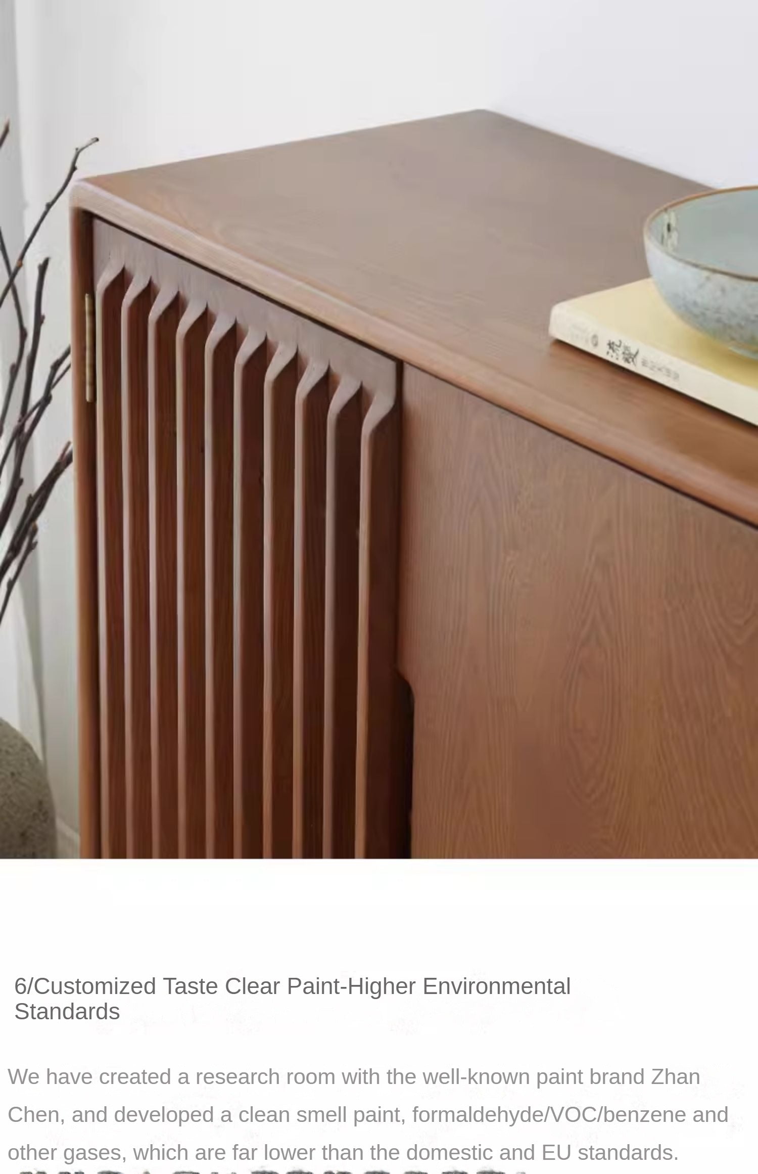 Black Walnut, Ash Two-Door Shoe Cabinet Entrance